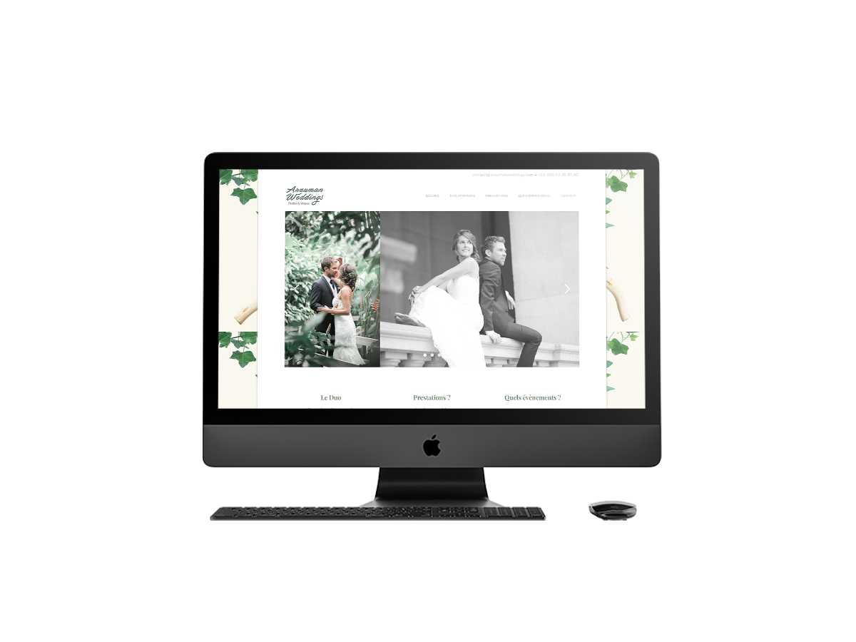 Refonte site web Arzuman Weddings sur iMac - Laurent Forbault - Webmaster Freelance Paris